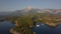 A bay Cennet Koyu with a Tahtal? Dagi mountain view from a drone.