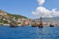 The bay of the city of Alanya. The Red Tower Royalty Free Stock Photo