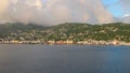 Bay, coast, city and mountains. Kingstown, Saint Vincent and Grenadines