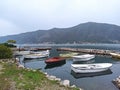 Bay with docked boats in the Balkans