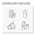 Bay food line icons set Royalty Free Stock Photo