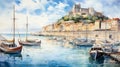 Bay Of France Watercolor Painting: Captivating Coastal Scenes And Impressive Panoramas