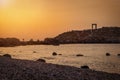 The bay in front of the famous Portara gate at Naxos island