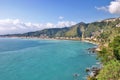 Bay of Giardini Naxos in Sicily Royalty Free Stock Photo