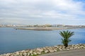 Bay of Gibraltar with its airport and the settlement of the spanish coast