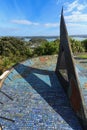 Bay of Islands, New Zealand: Giant sundial on the hill overlooking Russell Royalty Free Stock Photo