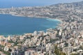 Bay of Jounieh, Ghazir,  Maameltein and Tabarja  aerial view,  on the mediterranee, Lebanon Royalty Free Stock Photo
