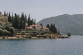 Bay of Kotor of Adriatic Sea, Montenegro. Beautiful view of the natural landscape. shore of Kotor. Scenic summer resort Royalty Free Stock Photo