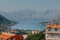 Bay of Kotor of Adriatic Sea, Montenegro. Beautiful view of the natural landscape. shore of Kotor. Scenic summer resort Royalty Free Stock Photo