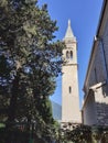 Bay of Kotor Boka Kotorska, MonSt.Eustahije 1762 placed in the coastal town of Dobrota. Royalty Free Stock Photo