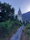 Bay of Kotor Boka Kotorska, MonSt.Eustahije 1762 placed in the coastal town of Dobrota. Royalty Free Stock Photo