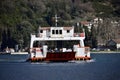 Bay of Kotor, Montenegro. Car Ferry at the Bay of Kotor, in the Verige strait, between the villages of Kamenari and Lepetane.