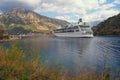 View of cruise ship Rhapsody of the Seas . Montenegro, Bay of Kotor Royalty Free Stock Photo