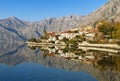 Bay of Kotor near Dobrota village in winter, Montenegro Royalty Free Stock Photo