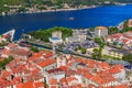 The Bay of Kotor and the Old town roofs, Montenegro Royalty Free Stock Photo