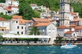 BAY OF KOTOR, PERAST, MONTENEGRO - JULY 15, 2018: View of the town Perast in Boka Kotor Bay on July 15, 2018. Ancient stone