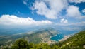 The Bay of Kotor wide angle landscape Royalty Free Stock Photo