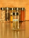 Bay Leaves in a labelled glass jar Royalty Free Stock Photo