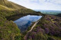 Bay Lough lake in Clogheen, county Tipperary in Ireland. The lake sits on a slope in the midst of the Knockmealdown mountains