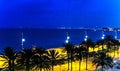 The bay of Palma de Mallorca at night Royalty Free Stock Photo