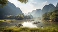 Bay of Phong Nha Kebang National Park, UNESCO heritage natural wonder of Vietnam.