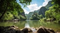 Bay of Phong Nha Kebang National Park, UNESCO heritage natural wonder of Vietnam.