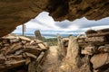 The Bay of Roses Seen from the Rec de la Quarentena Dolmen, Catalonia Royalty Free Stock Photo