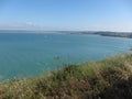 The bay of Saint-Brieuc seen from the Pointe du Roselier in PlÃÂ©rin Royalty Free Stock Photo