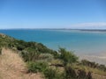 The bay of Saint-Brieuc seen from the Pointe du Roselier in PlÃÂ©rin Royalty Free Stock Photo