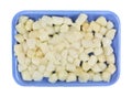 Bay Scallops Blue Styrofoam Tray Royalty Free Stock Photo