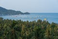 Bay of sea with boats and ships on tropical Koh Tao island in Thailand Royalty Free Stock Photo