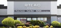 Rite Aid Pharmacy stores exterior with trees and bushes in front Royalty Free Stock Photo