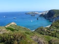 Bay in spring  to the island of Ponza in Italy. Royalty Free Stock Photo