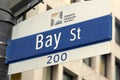 Bay Street sign in Toronto downtown Royalty Free Stock Photo