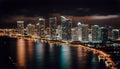bay USA Downtown view Miami night time View Royalty Free Stock Photo