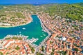 Bay of Vela Luka on Korcula island aerial view