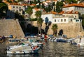 Bay at the walls of the old city of Dubrovnik. The beauty of Croatia