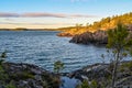Bay of water in lake Vattern Sweden Royalty Free Stock Photo