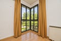 Bay window of a house in the corner of a room Royalty Free Stock Photo