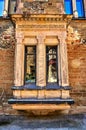 Bay window with old windows at Wernigerode Castle. Saxony-Anhalt, Germany Royalty Free Stock Photo