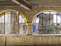 Bay windows in the shape of arches in a old house Royalty Free Stock Photo