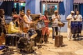 BAYAMO, CUBA - JAN 30, 2016: Local music band performs on a pedestrian street in Bayamo Royalty Free Stock Photo