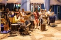 BAYAMO, CUBA - JAN 30, 2016: Local music band performs on a pedestrian street in Bayamo Royalty Free Stock Photo