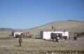 Hwinter home of kazak family in western mongolia