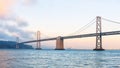 Baybridge of san francisco at sunset