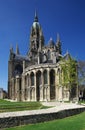 Bayeaux, France. The cathedral with its Gothic towers