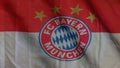 Bayern Munchen football club flag waving in the Wind. Bayern Munchen FC. 3d render.