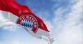 Bayern Munich flag waving in the wind on a clear day