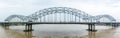 `Bayint Naung` bridge No.2 in Yangon, Myanmar. Wide angle view. Jan-2018. `Bayint Naung` is an ancient Myanmar king Royalty Free Stock Photo