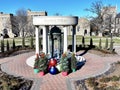 Bayless Plaza and Kendall Bell on the University of Tulsa Campus decorated for Christmas.